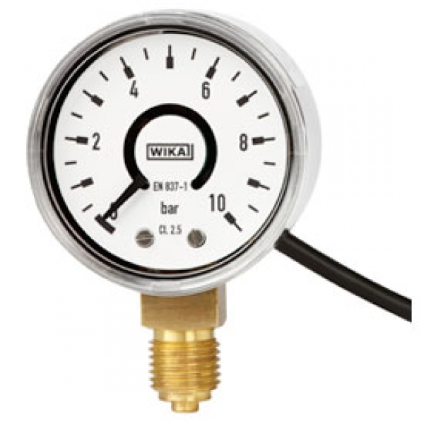 switchGAUGE Манометр с трубкой Бурдона, с эл.контактами,
корпус из нерж. стали, IP 41