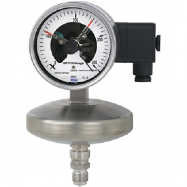 switch GAUGE Манометр абсолютного давления, с эл.контактами, Нерж. сталь,
НР 100, 160 мм