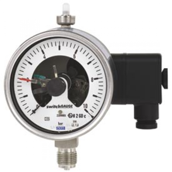 switch GAUGE Манометр с трубкой Бурдона, с эл.контактами, Серия из нерж. стали, без/с гидрозаполнением, НР 100, 160 мм