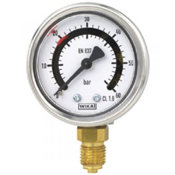 switchGAUGE Манометр с трубкой Бурдона, с фиксированными эл.контактами, корпус из нерж. стали, НР 40, 50 мм