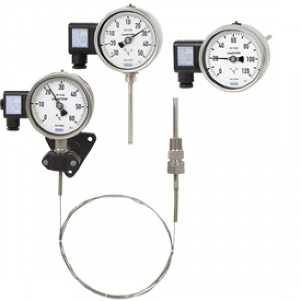 intelliTHERM, Gas actuated thermometer with electrical output signal, stainless steel version with bayonet bezel, IP65 NS 100 and 160