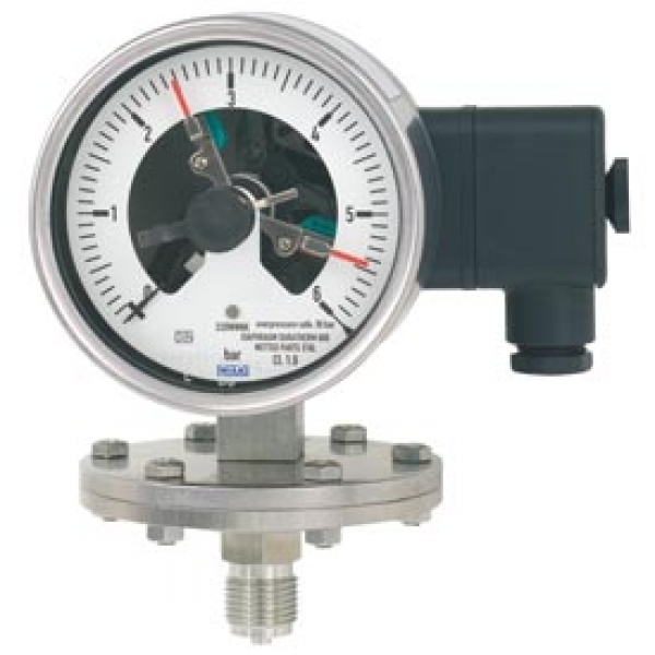switchGAUGE Мембранный манометр,
с эл.контактами, серия из нерж. стали,
без/с жикостным заполнением,
НР 100, 160 мм