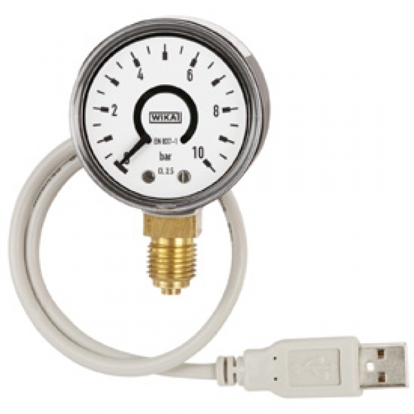 intelliGAUGE, Bourdon tube pressure gauge with USB interfacePlastic case, NS 50