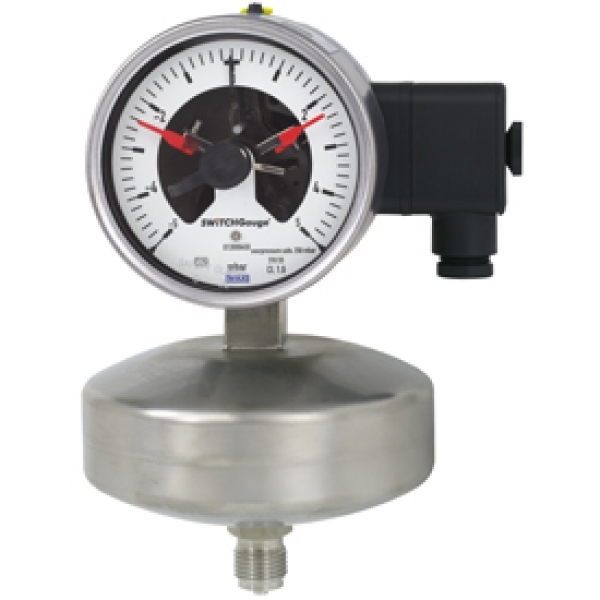 switchGAUGE Манометр с коробчатой пружиной, с эл.контактами, нерж. сталь,защита от высоких перегрузок, НР 100, 160 мм