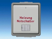 Аварийный выключатель нагрева 2-полюсный с окном - Кнопки и выключатели