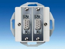 Накладка с D-субминиатюрным соединением, двухместная - Телекоммуникационные розетки
