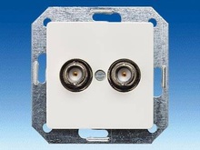 Накладка с BNС соединением, двойная - Телекоммуникационные розетки