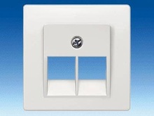 Накладка UAE розеток, Cat 3, двухместная - Телекоммуникационные розетки