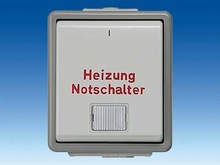 Аварийный выключатель нагрева 1-полюсный с окном - Кнопки и выключатели