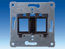 Основание для модульных разъемов Jack, черная вставка - Электрические части устройств для подключения коммуникационных систем