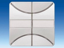 Клавиша двойная с полем для надписи, красная/зеленая дуги - Кнопки и выключатели