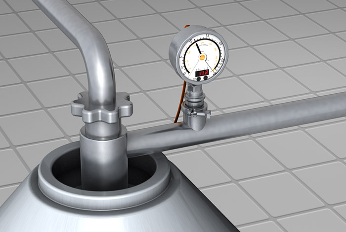 Контроль давления в сепараторе в процессе переработки молока