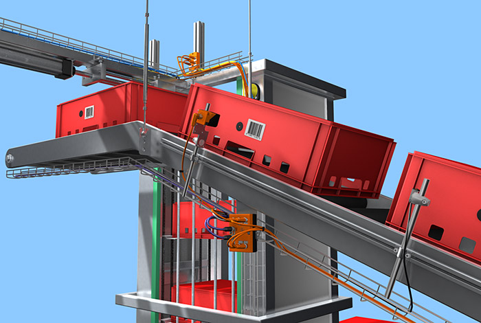 Фотоэлектрическое обнаружение упаковочных ящиков в конвейерных системах в линиях резки