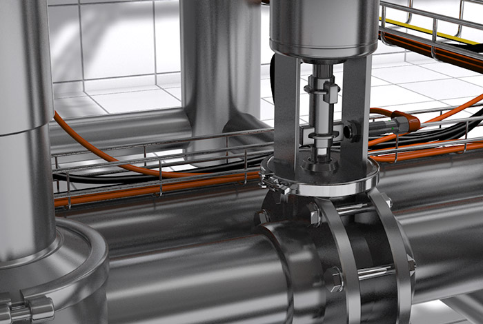 Определение положения клапанов с выдвижным штоком