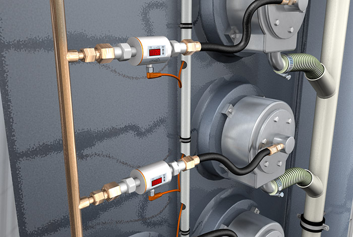 Измерение скорости потока и температуры охлаждающей воды