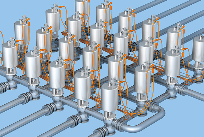 Обратная связь по положению клапанов с выдвижным штоком